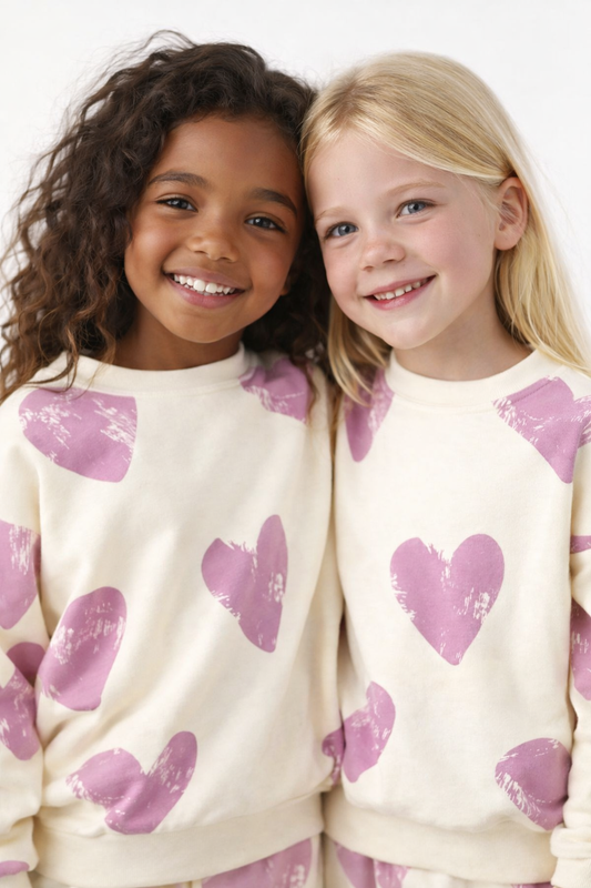 Adorable Comfort Meets Style: The Children's Hearts Pattern Set