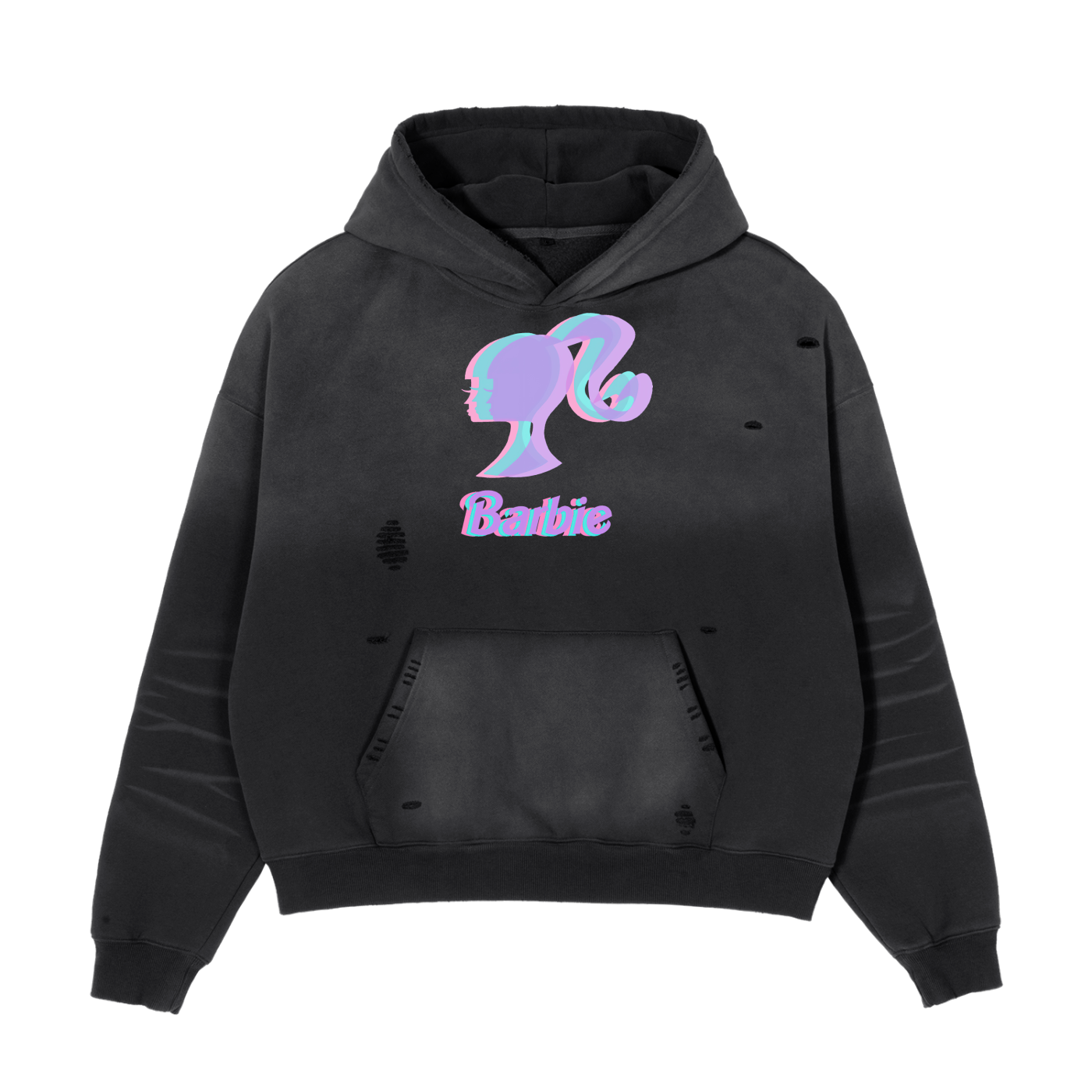 Purple Clash Barbie Boxy Fleece Hoodie