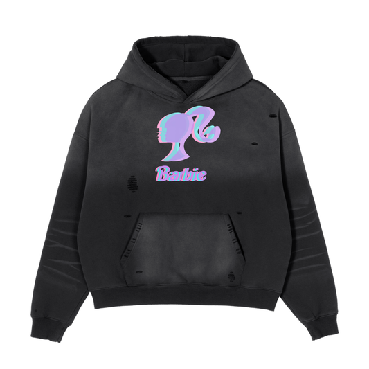 Purple Clash Barbie Boxy Fleece Hoodie