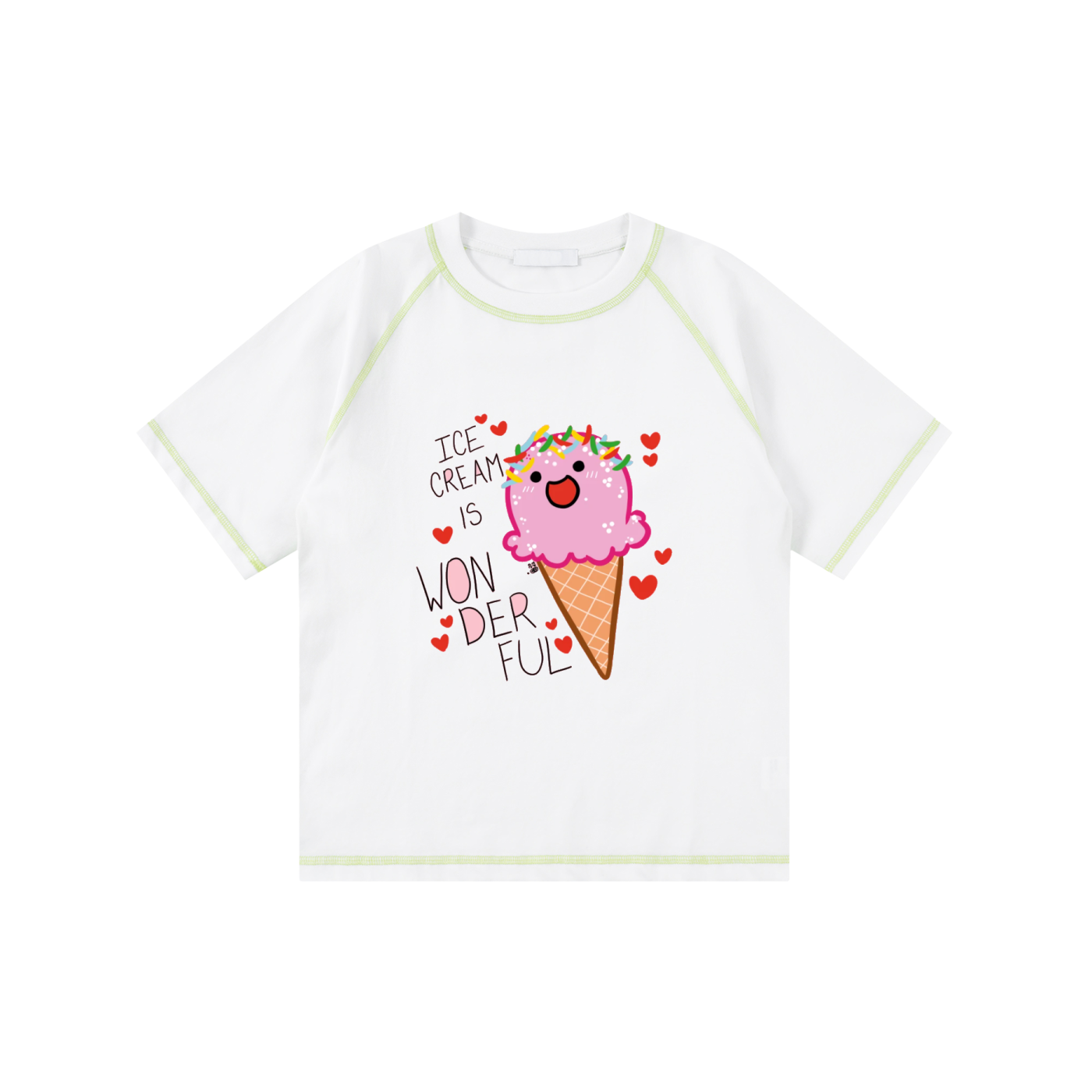 Loose Contrast-Stitched Kids' T-Shirt