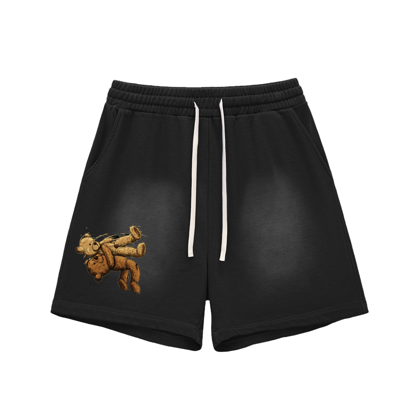 Sun Fade Raw Edge Cotton Shorts