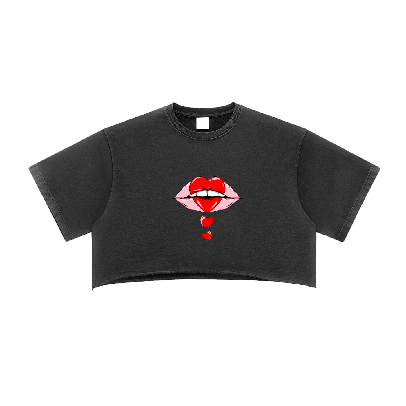 Snow Washed Raw Edge Crop Top
