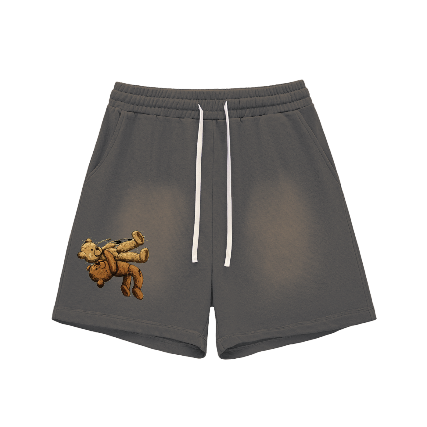 Sun Fade Raw Edge Cotton Shorts