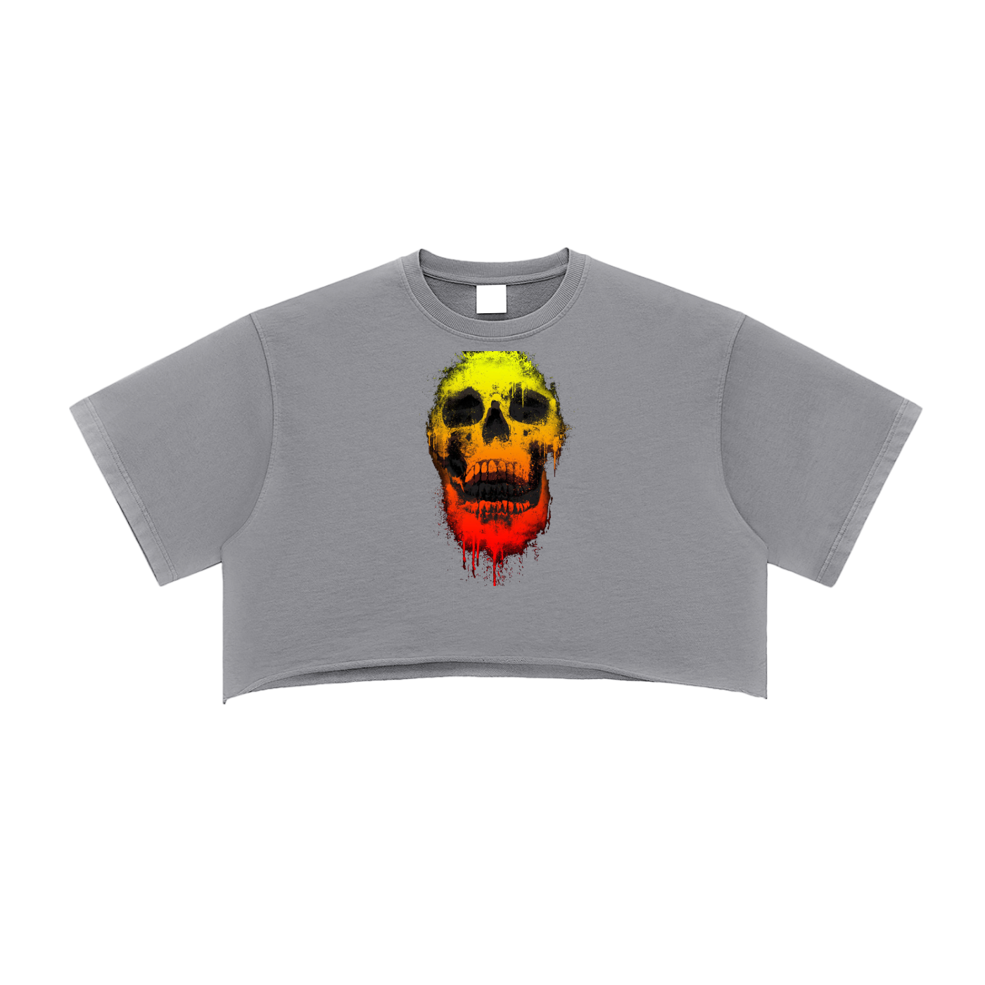 Inferno Neon Drip Skull Crop