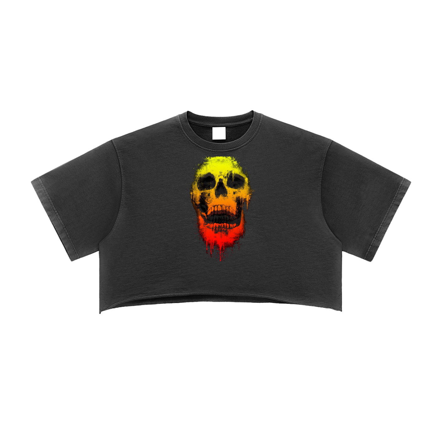 Inferno Neon Drip Skull Crop